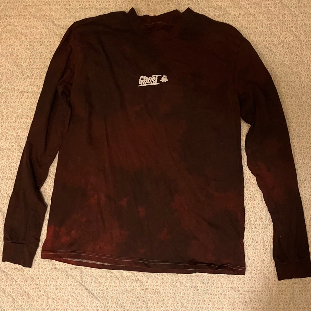 Ghost lifestyle black and dark red long sleeve shirt